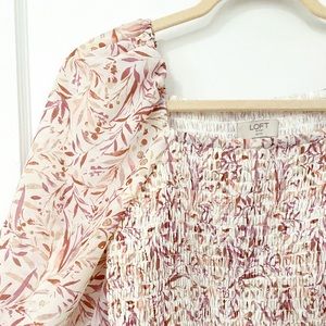 Loft Smocked Midi Dress